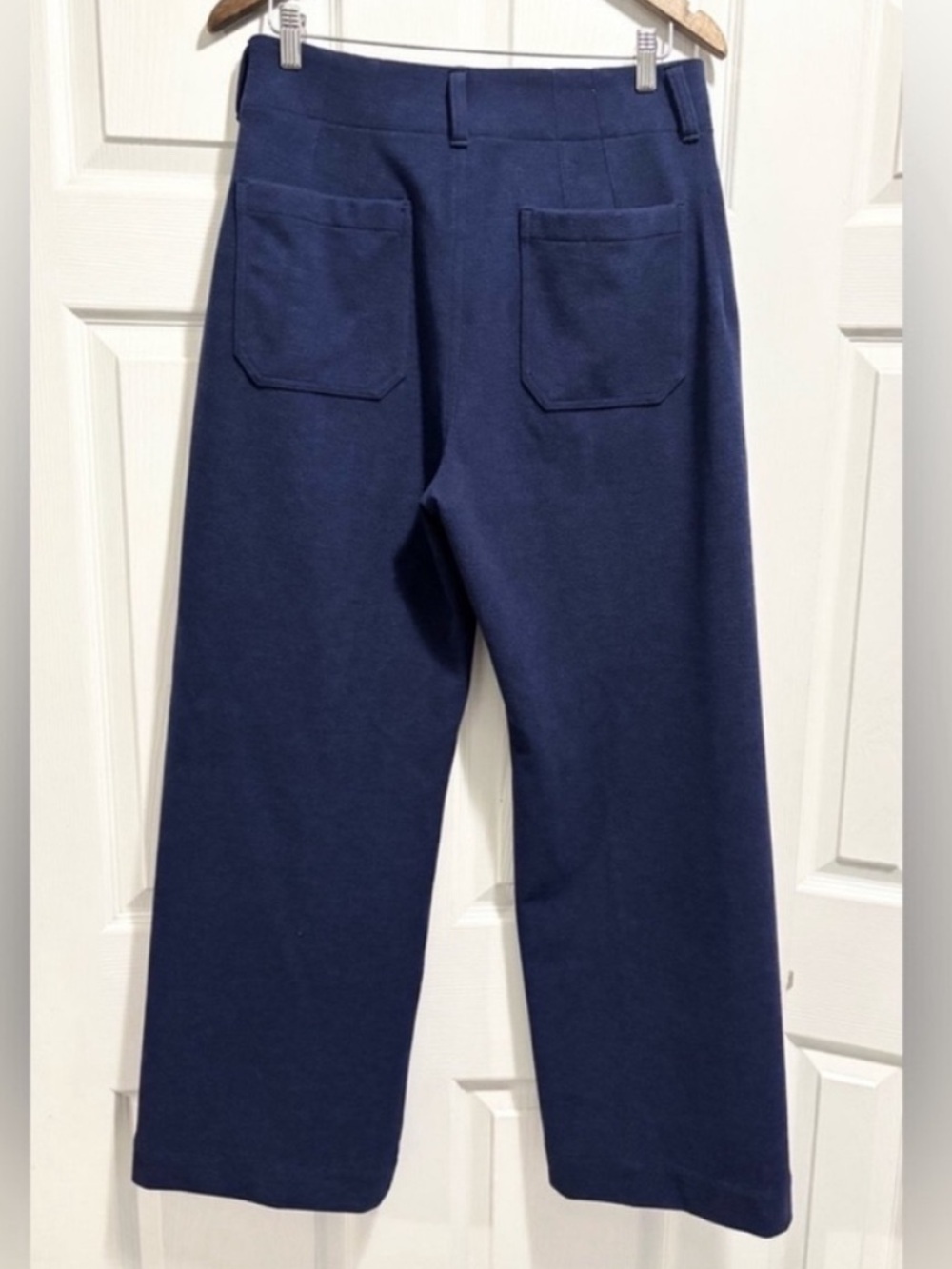 NWT Anthropologie MAEVE The Colette Pant Brushed Knit Wide Leg Blue Crop Sz 31 T - Picture 13 of 16